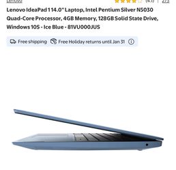 Lenovo IdeaPad 1 14.0" Laptop, Intel Pentium Silver N5030