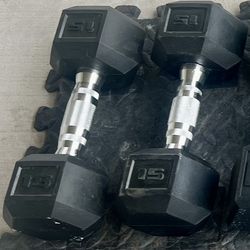 15 lbs dumbbell set/pesas/weights