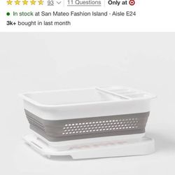 Plastic Collapsible Dish Rack with Drip Tray — Brightroom™