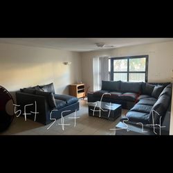 Handmade Plush Velvet 3-Piece Sectional Set w/ Oversized Chaise + Storage Coffee Table – Excellent Condition 