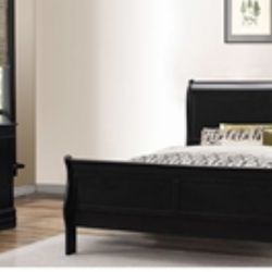 Modern Queen Size Black Complete Bedroom Set
