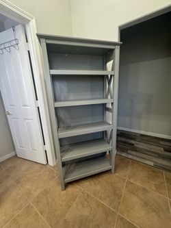 Gray Wood 5 level Shelf