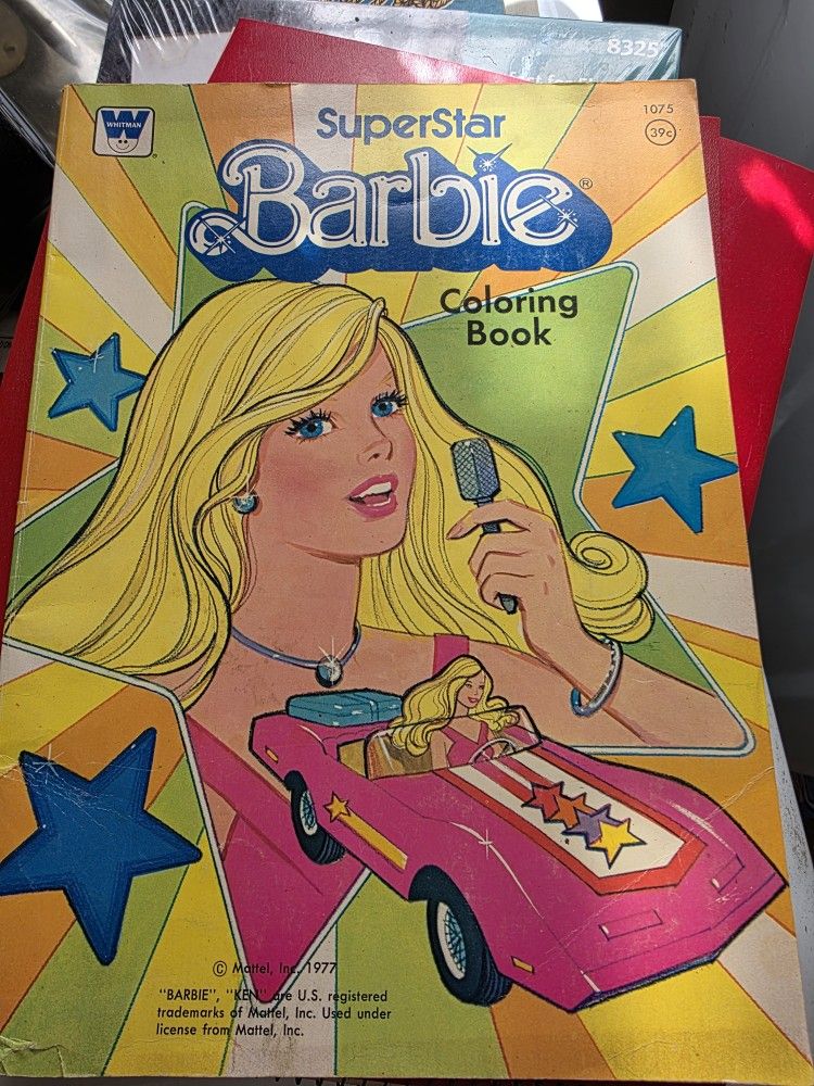 vintage Superstar Barbie coloring book from 1977.