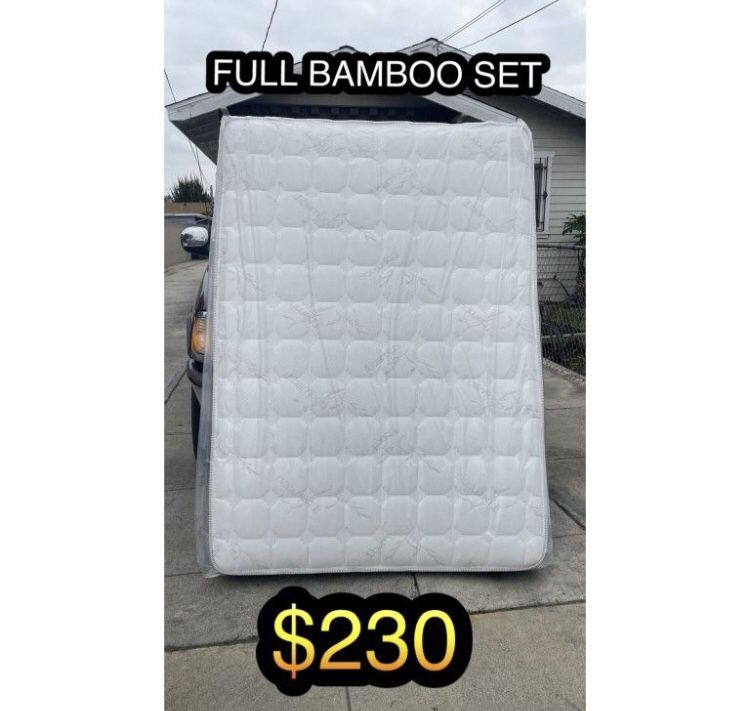 FULL BAMBOO MATTRESS WITH BOX SPRING