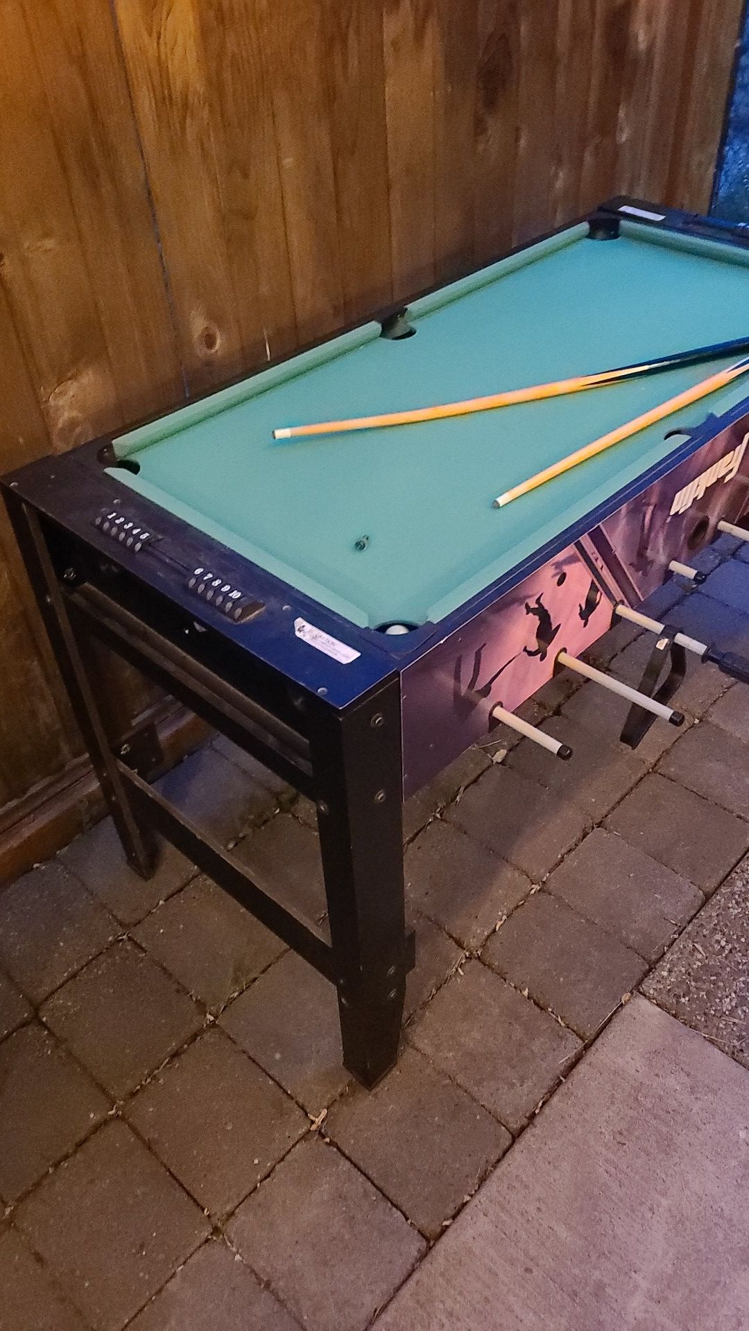 Foosball pool table combo