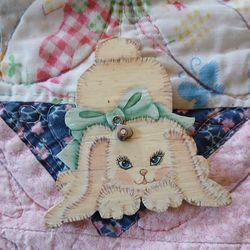 Hand painted bunny magnet