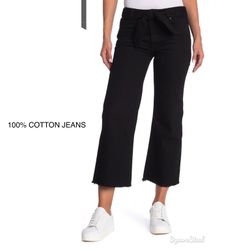 NWT LIRA Black Cropped Raw Hem Jeans Size 29