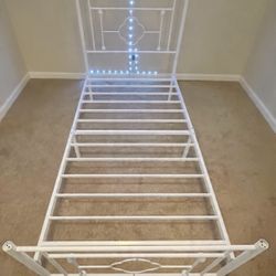 Twin White Metal Bed Frame 