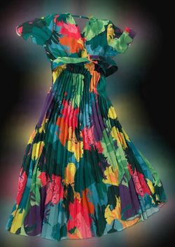 Colorful/Pleat Dress With Belt, Boho Surplice Neck Short Sleeve Dress