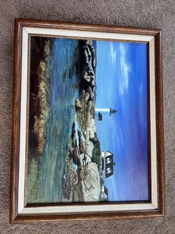 Beautiful Lighthouse Oil Painting 