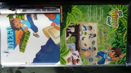 Go Diego Nickelodeon 35 peel & Stick self adhesive stickers. .