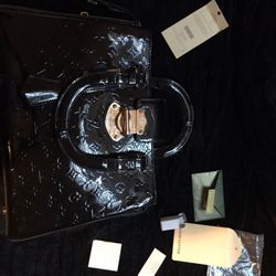 Real  Louis Vuitton LV Vernis Melrose Avenue Amarante Bag Purse