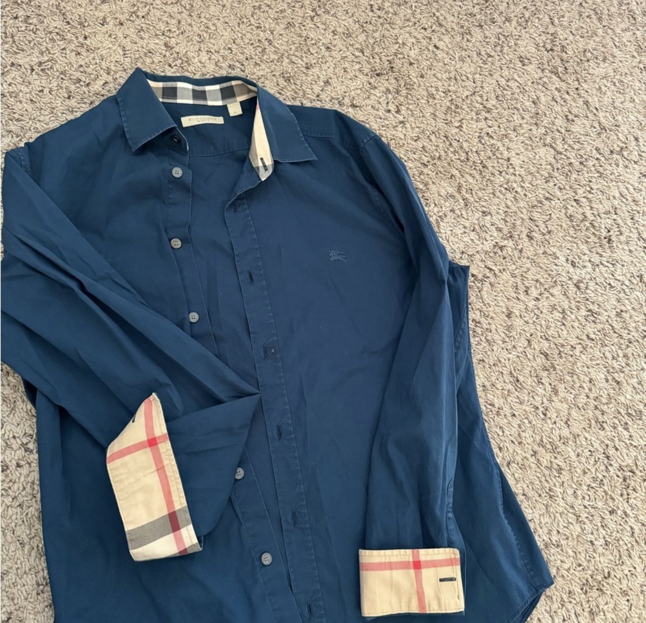 AUTHENTIC BURBERRY BRIT MEN'S NAVY FLIP CUFF LONG