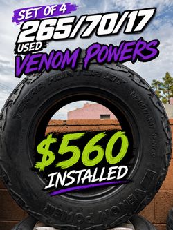 USED 265-70-17 VENOM POWER TIRES