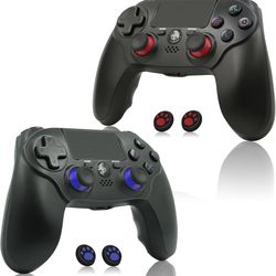  New! 2 Pack Wireless Controller for PS4，Compatible with PS4/Slim/Pro/PC，Double Shock 6-Axis Motion Sensor，Built-in Speaker & Headphone Jack