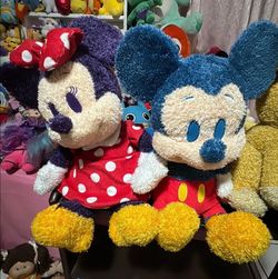 Mickey and Minnie and Simba weighted plush