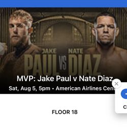 Jake Paul V Nate Diaz Floor Seats 