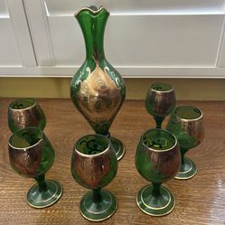 Vintage Persian Glass Drinkware Set