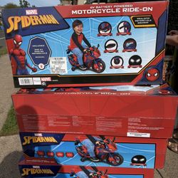 6V Spiderman Motorcycle, Battery Ride on Toy,
