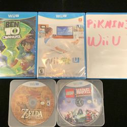Nintendo Wii U Game Lot(5 Games)ZELDA PIKMIN 3 LEGO MARVEL BEN 10 WII FIT