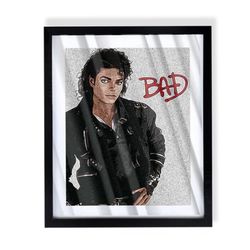 Michael Jackson bad album custom artwork in frame