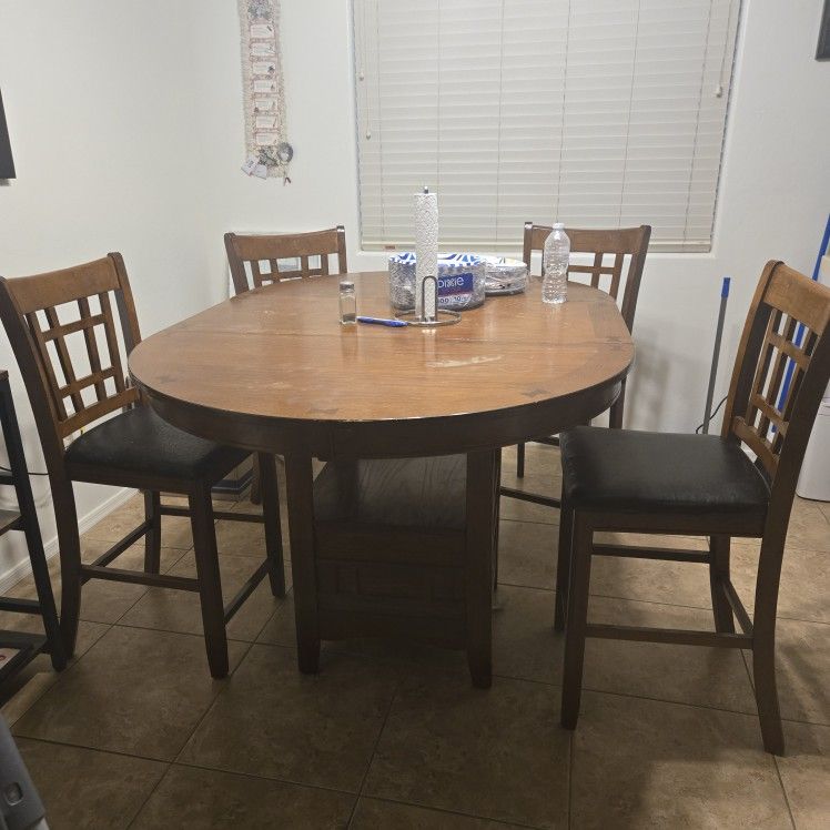 Brown Real Wood Kitchen Table
