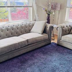 Used Light Green Fabric Sofa ( Pickup Only )