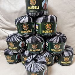 Lion Brand Yarn Incredible Ribbon Yarn- Accent In Black (11 Qty)
