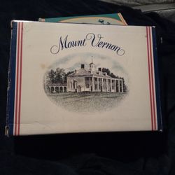 Antique Blue Plate. M O U N T. V E R N O N. George And Martha Washington On The Plate Two Soap With George Washington And Martha