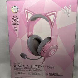 🎧 Razer Kraken Kitty V2 - Quartz Pink (NEW) 🎧 💖 USB Gaming Headset with RGB Kitty Ears 💖