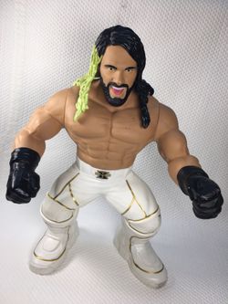 WWE Seth Rollins Tough Talkers 12 Inch Action Figure White Gold Gear Talking Toy