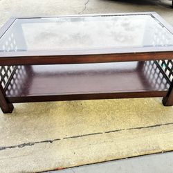 Wooden Glass top coffee table