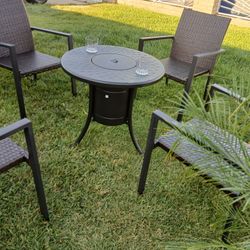Brand New Patio Fire Pit Propane Set