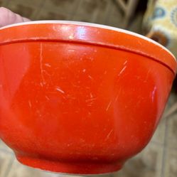 Red  Pyrex 402 Size  Primary Mixing Bowl. 