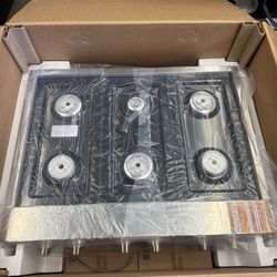 Box built in cooktop gas range Kitxheniad 6 burner 36”