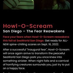 Howl O Scream Sea World Ticket