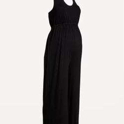 Maternity Black Halter Jumpsuit