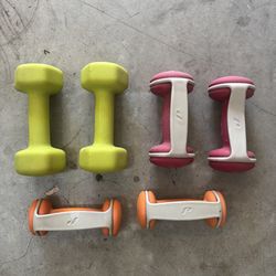 8, 5 And 3 Lb Colored Neoprene Coated Dumbbell Weights