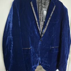 Saco De Traje De Terciopelo Para Hombre Medida XL Color Azul 