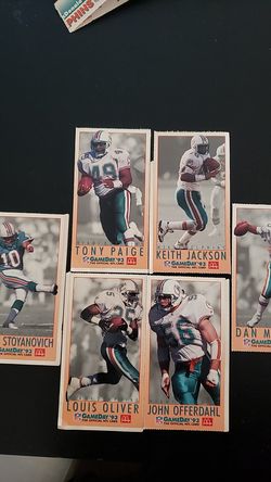 OLD SCHOOL GAMEDAY CARDS.MIAMI DOLPHIN. LOOK AT ALL PICTURES GREAT CONDITION. 4 THE FINS FANS