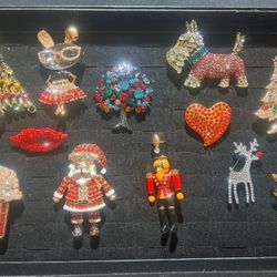 Festive Holiday Pins/ Brooches