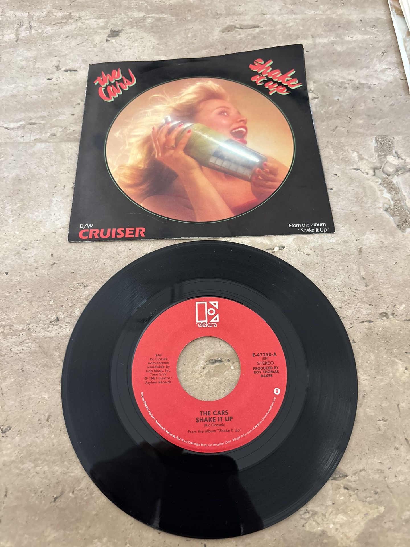 The Cars - Shake It Up / Cruiser - Vinyl 45 Record with Picture Sleeve