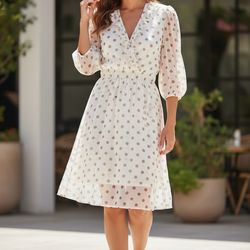 Women’s Polka Dot Dress – Light & Flowy – Elegant Style