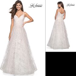 New With Tags Size 2 Silver La Femme Ball Gown $99