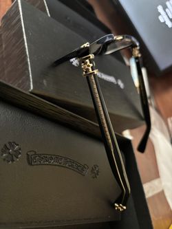 Black/ Gold Chrome Heart Style Glasses