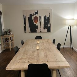 Long Dining Table & Chairs Set (6)