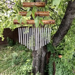 SOLD - Pyramid Tri-Base Bamboo w/ 17 Tubes Wind Chime