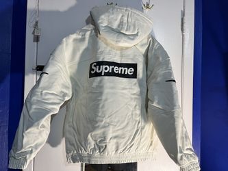 Nike X Supreme Mens Leather Bomber Jacket/Anorak White/Sail Nike X Supreme Mens Leather Bomber Jacket/Anorak White/Sail