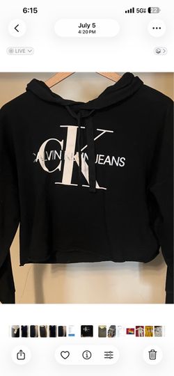 Midriff length black calvin Klein pullover