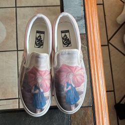 Laugh,Love Pink Slip On Vans  